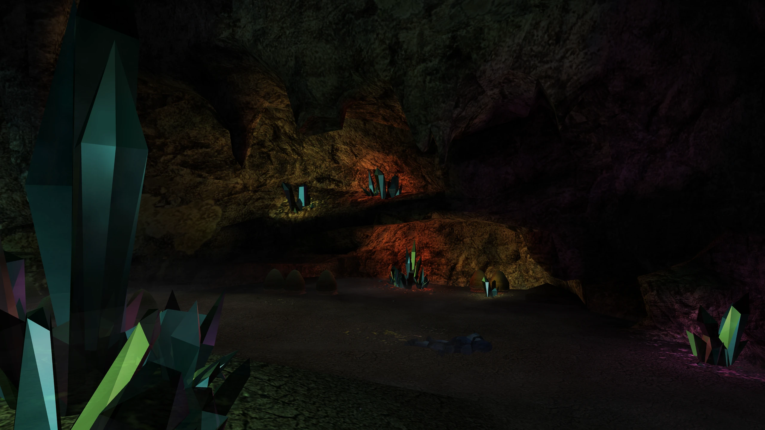 The crystal cave on Dantooine, crystals are missing their textures and glow.
