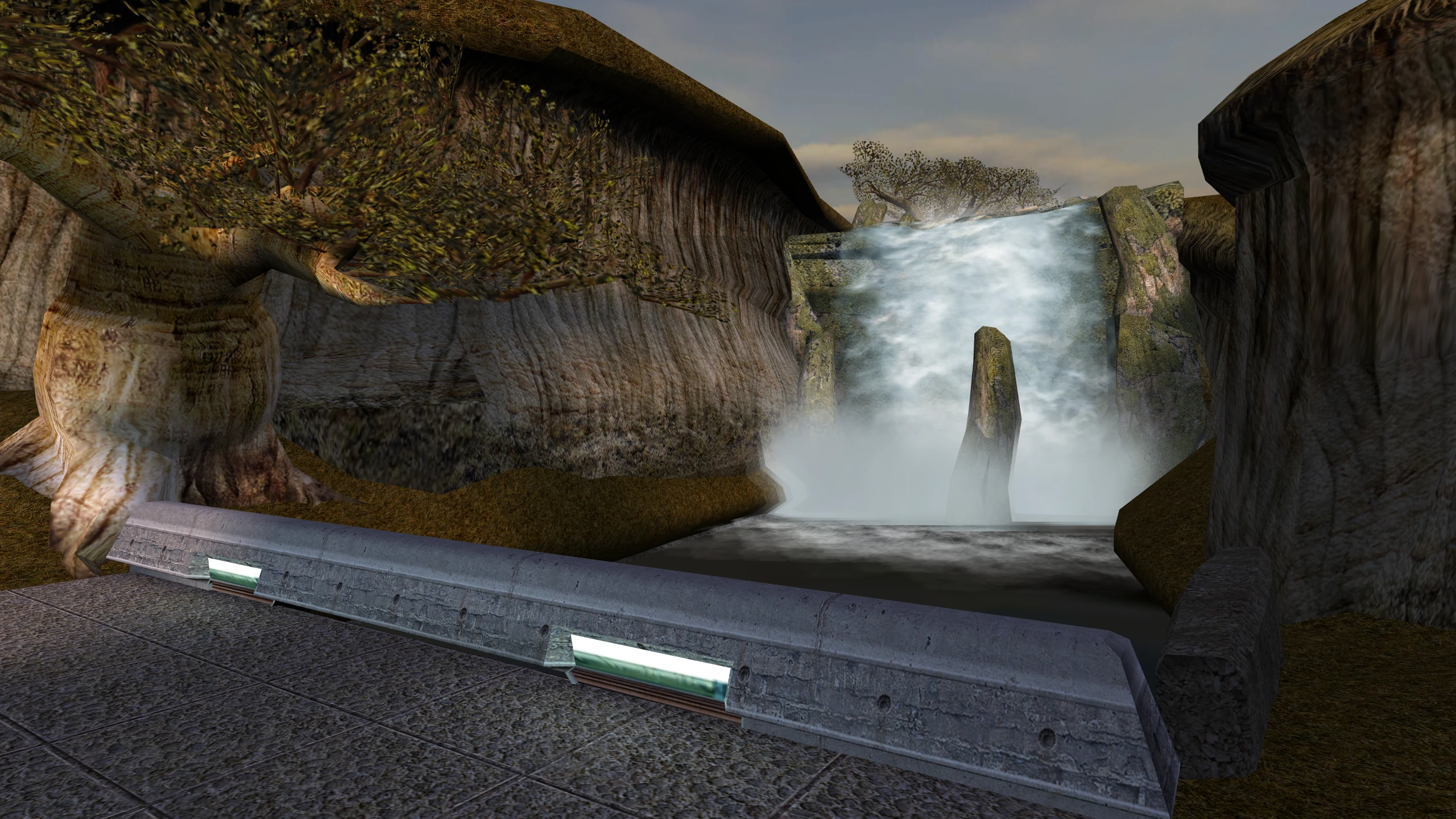 The waterfall in the grove on Dantooine.
