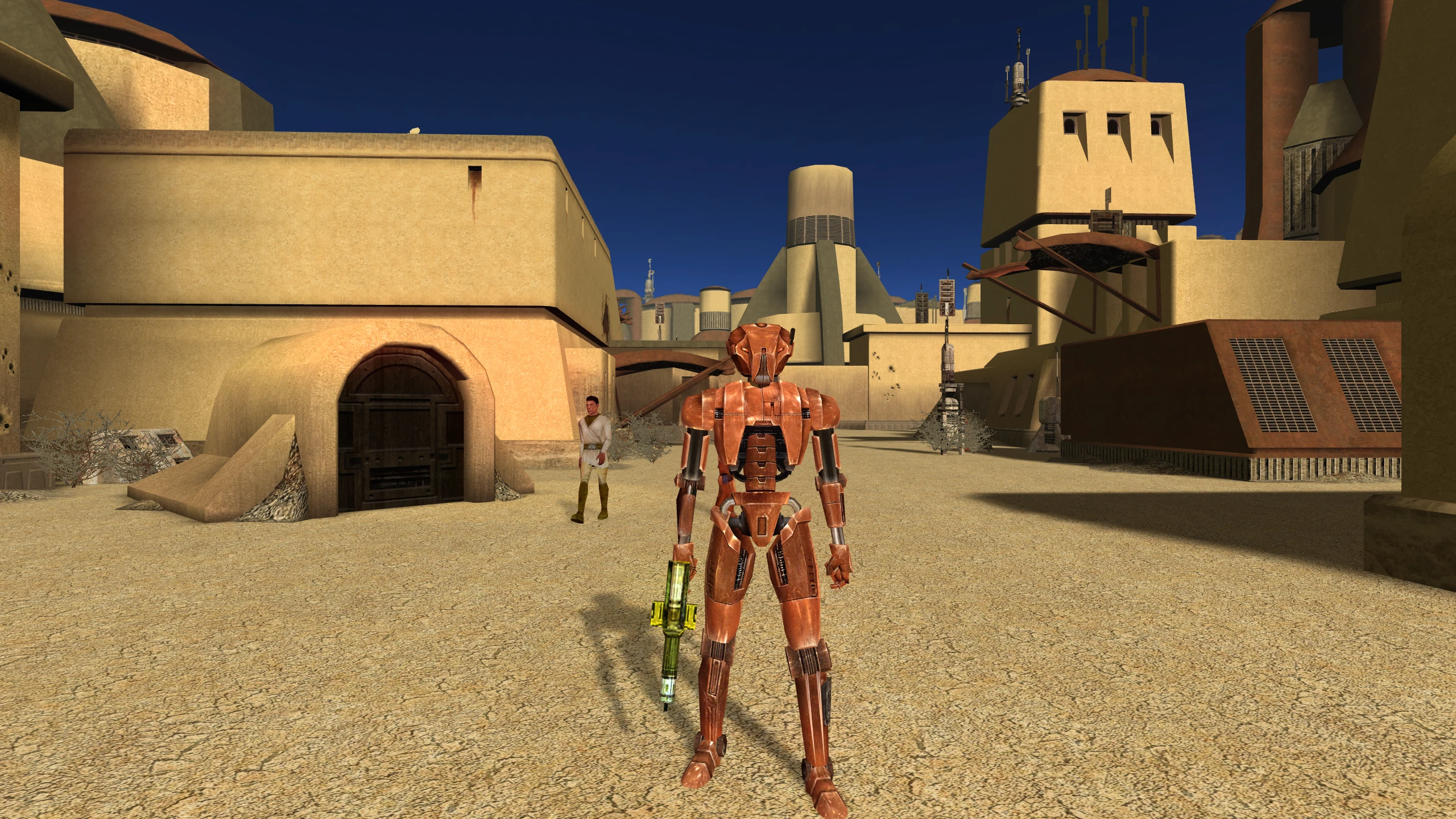 The same view, with HK-47's plating details visible and eyes present.