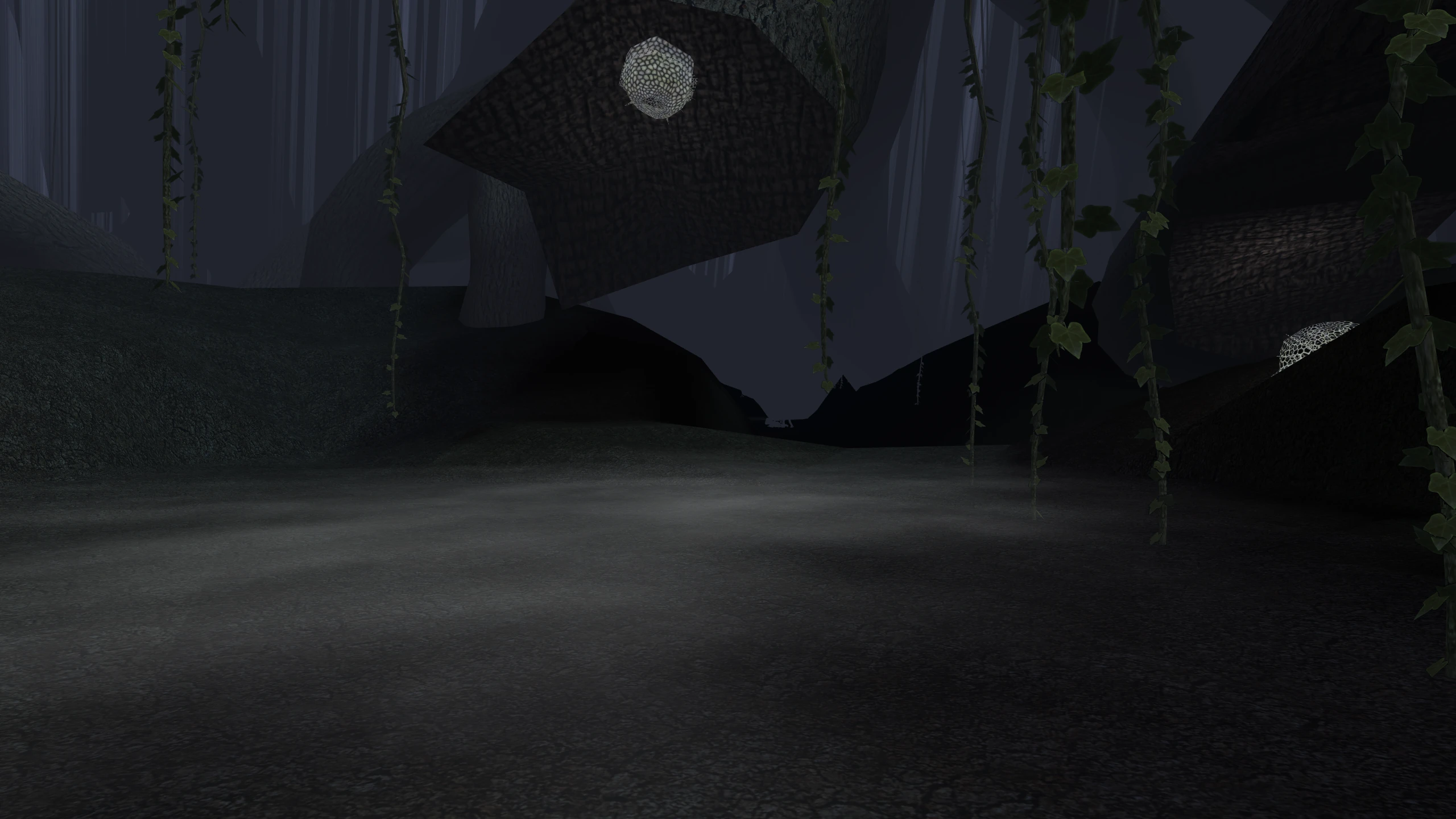 The Lower Shadowlands on Kashyyyk, with bare ground and broken fog.