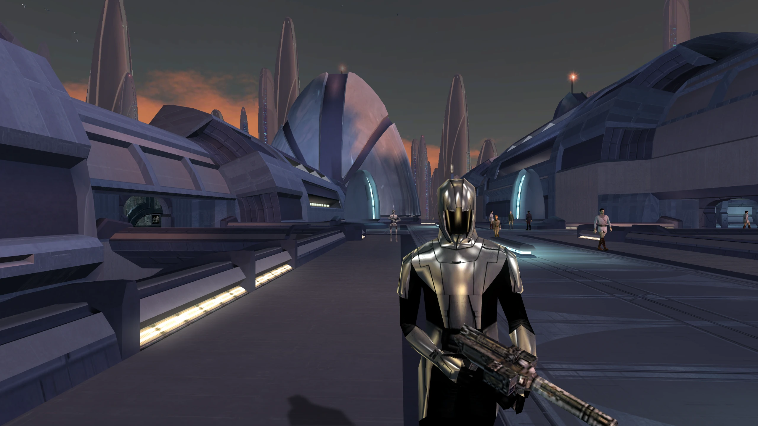 The same Sith soldier, environment lighting effects the armour.